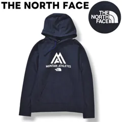 【美品】 【ゴールドウィン製】 ノースフェイス THE NORTH FACE ロゴ プリント スウェット パーカー トレーナー フーディー ラグランスリーブ 裏地 パイル M ネイビー アウトドア タウンユース レジャー メンズ