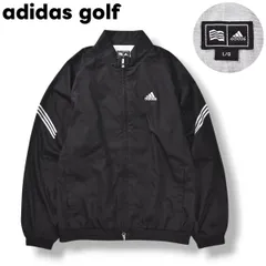 【定番】 アディダス ゴルフ adidas golf ウィンド ジャケット スタンドカラー ジップアップ ラグランスリーブ パフォーマンスロゴ スリーストライプス L ブラック スポーツ タウンユース レジャー メンズ