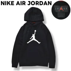【美品】 ナイキ エアジョーダン NIKE AIR JORDAN ジャンプマン ロゴ プリント パーカー スウェット トレーナー フーディー ラグランスリーブ 裏起毛 M ブラック ストリート バスケットボール スポーツ メンズ