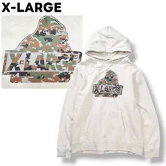 【定番】 エクストララージ X-LARGE デジタルカモ ロゴ プリント パーカー スウェット フーディー トレーナー ビッグシルエット オーバーサイズ 裏起毛 L グレー ストリート カジュアル ウェア メンズ