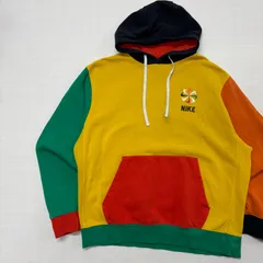 【希少】ナイキ パーカー L クレイジーパターン 風車ロゴ マルチカラー 訳あり【3160ST】