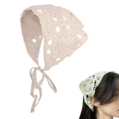 [Liebendo] バブーシュカ レース スカーフ レディース バブーシュカ 大人 かぎ針編み クロシェ 花柄 ヘアアクセ ヘッドスカーフ レトロ かわいい ヘアアクセサリー 人気 ヘッドドレス 可愛い 春 夏 秋 おしゃれ 韓国 (かぎ編み) [かぎ編み]