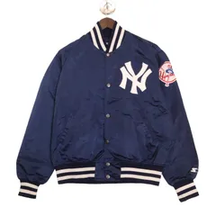 90年代 STARTER スターター MLB ニューヨーク・ヤンキース スタジアムジャケット ネイビー (メンズ M) 中古 古着 A1033のサムネイル