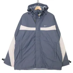 00年代 NIKE ナイキ 中綿 ナイロン ジャケット スポーツ グレー（メンズ L ）中古 古着 A4473