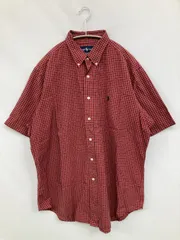 Ralph Lauren ラルフローレン シャツ/ブラウス XL レッド コットン チェック柄 ワンポイント ブランドロゴ ミドル丈 半袖 ボタンダウン レギュラーカラー
