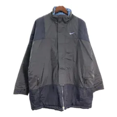 90年代 NIKE ナイキ 中綿 ナイロンジャケット スポーツ ネイビー(メンズ XL)中古 古着 U0722