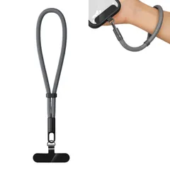 [Liebendo] スマホストラップ 手首 セット 携帯ストラップ スマホ ストラップ ナイロンロープ リスト 長さ調節可能 全機種対応 紛失 落下防止 ケータイストラップ 携帯電話 フォンタブ ハンドストラップ phone strap (グレー [グレー]