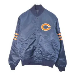 80年代 USA製 STARTER スターター NFL シカゴ・ベアーズ ナイロン スタジアムジャケット プロチーム ネイビー(メンズ M)中古 古着 V8711