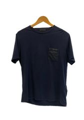 プラダ PRADA ワンポイントロゴ入りポケットTシャツ ネイビー Lサイズ