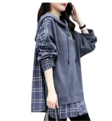 [RED RAY] [レッドレイ] パーカー トレーナー トップス レイヤード 長袖 (JP, アルファベット, XL, ブルー) [ブルー] [XL]