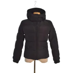 プラダ PRADA ダウンジャケット トライアングルロゴ 三角プレート 無地 フード付き 36 黒 ブラック 290543 R192 1060