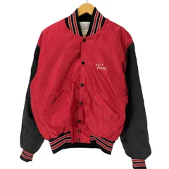 ディロング Delong 70-80S USA製 KIM 刺繍 アームバイカラー ナイロン サテン バーシティ スタジャン ジャケット ブルゾン メンズ import：M 