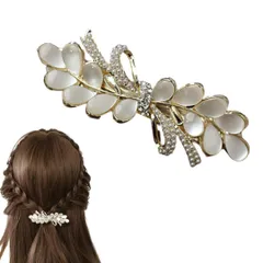 バレッタ 大きめ ヘアクリップ 花 パール ヘアバレッタ ハーフアップ ヘアアクセサリー 髪留め 髪飾り ヘアアクセ フラワー おしゃれ キラキラ 大人 結婚式 お呼ばれ成人式 誕生日 母の日 入学式 贈り物 卒業式 (フラワーB) [フラワーB]
