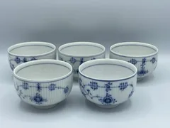 新品未使用 ROYAL COPENHAGEN ロイヤルコペンハーゲン ブルーフルーテッド ブレイン ジャパニーズティーカップ 5客セット デンマーク製