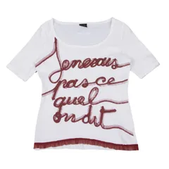 ジャンポールゴルチエ ファムJean Paul GAULTIER FEMME テーピングメッセージプリントTシャツ 白ワイン40のサムネイル