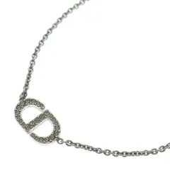 Christian Dior (クリスチャンディオール) CDロゴ ラインストーン ネックレス ペンダント チェーン シルバー