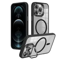 【seninhi対応・米軍規格】iPhone 12 Pro Max ケース seninhi 縦横両対応 半透明 黄ばみ防止 ワイヤレス充電 iPhone12 Pro Max レンズ保護 耐衝撃 携帯カバー マグネット搭載 車載ホルダー マグセーフ対応 スマ 0