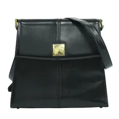 本物 イヴ サンローラン YVES SAINT LAURENT YSL レザー ショルダーバッグ ブラック バッグ 中古・