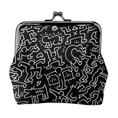 【新品】 LDU キース ヘリング メンズ レザー革 大容量 小銭入れ ラウンドファスナー 薄型 サイフ ミニ財布 ユニセックス(大人) 茶色 1