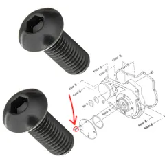 〔Sunday Skull Club〕 ハーレーダビッドソン互換 プライマリー カバー ダービー インスペクション ステンレス 六角ボルト ダイナ ソフテイル スポーツスター ツーリングモデル FL  [2個×ブラック スチール素材（純正部品番号 1062）]