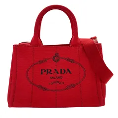 プラダ PRADA バッグ レディース ブランド ハンドバッグ ショルダーバッグ 2way キャンバス カナパ レッド 1BG439 おしゃれ カジュアル 赤 【中古】