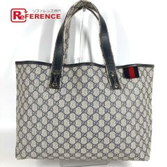 GUCCI GG柄 シェリーライントートバッグ 211134 ネイビー【美品 