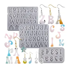 モールド英アルファベット数字ハート型 シリコンモールド レジン UVレジンシリコン型 樹脂粘土型ホログラムモールド DIY 手作りキーペンダントイヤリングペンダントアクセサリー