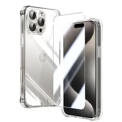 対応 iphone16Pro Max ケース クリア ケース apple iphone16 Pro Max カバー TPU 保護ケース カバー背面 + apple iphone16Pro Max ガラスフィルム アイフォン16 ProMax フィルム 日本 1