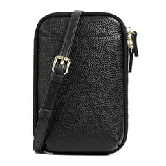 【新品】 [imeetu] スマホショルダー スマホポーチ レディース 本革 ミニショルダーバッグ 伸縮キーチェーン付き 軽量 多機能 シンプル カジュアル おしゃれ 斜め掛け 肩掛け（ブラック） 1