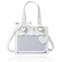 【新品】 [VIVEL] 痛バッグ 小さめ ショルダー 痛バ ミニ 推し活バッグ 2WAY トート 可愛い レディース (ホワイト) 0