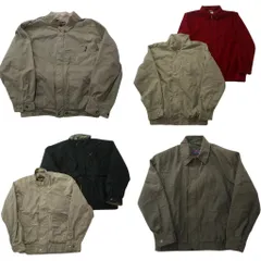 古着卸 まとめ売り ジャケット MIX 6枚セット (メンズ L ) ブルゾン 比翼 スタンドカラー レッド 中古 古着 ND1246