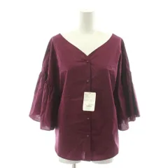 ナノユニバース nano universe タグ付き シャツ ブラウス 五分袖 38 紫 パープル /RR