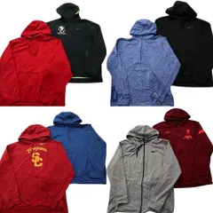 古着卸 まとめ売り ナイキ フード付きジャージ 8枚セット (メンズ XL ) パーカー フルジップ カレッジ風 中古 古着 ND6903