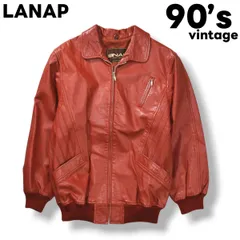 【本革】 90s ヴィンテージ 日本製 ラナップ LANAP 牛革 カウソフト レザー ジャケット ブルゾン ジャンパー ジップアップ 革ジャン 11 ブラウン レトロ シティールック カジュアル ウェア レディース ♪のサムネイル