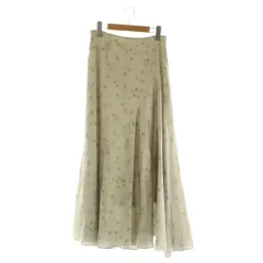 スナイデル SNIDEL サテンプリントスカート ロング フレア 花柄 1 ライトグレー /MY ■OS