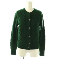 ポロ バイ ラルフローレン Polo by Ralph Lauren 近年モデル ケーブル編み クルーネックカーディガン ニット 長袖 S グリーン /HK ■OS