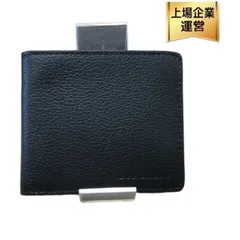 バーバリー BURBERRY レザー 札入れ 二つ折り 財布 4500415322 ブラック メンズ 中古 美品 T10980854