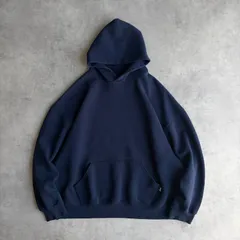 00s〜/RUSSELL ATHLETIC/ラッセルアスレチック/プルオーバーパーカー/無地/ソリッド/ノームコア/プレーン/ブランク/ロゴタブ/ネイビー/紺/jmapleのサムネイル