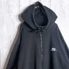 【海外モデル】00s 古着 ナイキ NIKE スウェット フルジップパーカー ブラック #w95