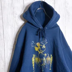 【入手困難】00s Vintage 古着 ミッキー ディズニー Disney Vintage Hanes スウェット ネイビー パーカー #j65