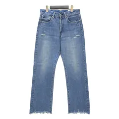 KURO クロ × IENA 別注 パンツ ブルー サイズ:29(M) | 22秋冬 CARVER CLASSIC DENIM / デニムパンツ ストレート ダメージ加工 コットン | ボトムス ジーンズ ジーパン【レディース】【中古】のサムネイル