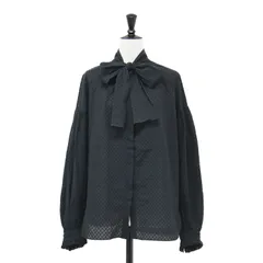 Ballsey ボールジー ブラウス ブラック 黒 サイズ:36(9号) | 22秋冬 コットンガーゼ エンブロイダリー ボウタイ ブラウス / シャツ | 長袖 スタンドカラー シアー 刺繍 | トップス【レディース】【中古】