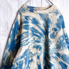 【最高モデル】ナイキ NIKE ウォッシュブルー ブリーチ タイダイ スウェット トレーナー #t685