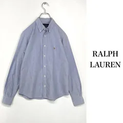 ラルフローレン コットンシャツ オックスフォードシャツ 長袖 ロングスリーブ ブルー 青  ロゴ刺繍 ポニー刺繍 カラフルポニー レディース 9号 M相当