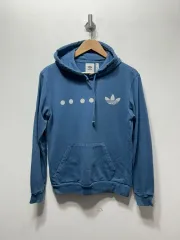 アディダス フードTシャツ ブルー スウェット 長袖 XS