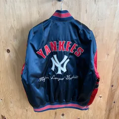 【店舗販売併用】90s MIRAGE MLB New York Yankees ニューヨーク ヤンキース スタジャン サテンジャケット ヴィンテージ L