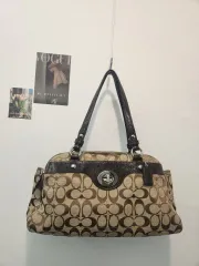 COACH シグネチャー ショルダーバッグ トートバッグ ブラウン