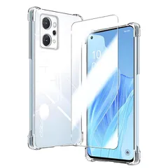 対応 OPPO Reno9 A ケース クリア ケース OPPO Reno9 A カバー TPU 保護ケース カバー背面 + OPPO Reno9 A ガラスフィルム フィルム 日本旭硝子製 フィルム OPPO Reno 9A 強化ガラス 硬度9H 高透過 1のサムネイル