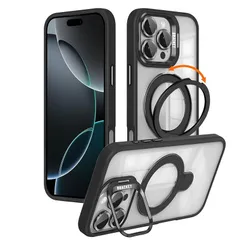 【米軍規格・seninhi対応】iPhone 16 Pro Max ケース seninhi 縦横両対応 半透明 黄ばみ防止 ワイヤレス充電 iPhone16 Pro Max レンズ保護 ワイヤレス充電対応 耐衝撃 携帯カバー マグネット搭載 車載ホルダー  1