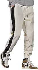 [emptio] [エンプティオ] ロングパンツ ランニング ジャージー ジョギング スポーツ メンズ ボトムス アウトドア サルエル トレーニング ワーク ストレッチパンツ リラックスパンツ スキニー ジム フィットネス ボトム  [ラインベージュ] [S]